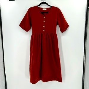 Little Cottonwood Linen/Cotton Blend Alder Dress - Brick Red - Medium